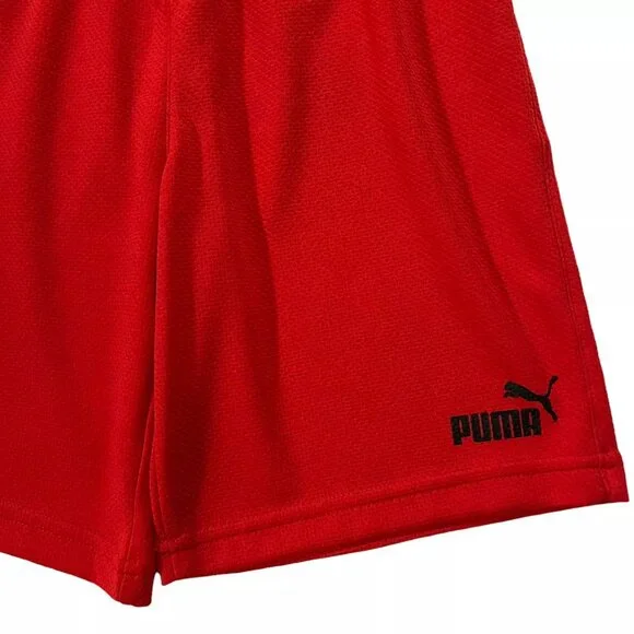 Puma Little Boy's Shorts &‎ T Shirt Set Size 5-6 Black/Red Breathable Quick Dry - Picture 8 of 9